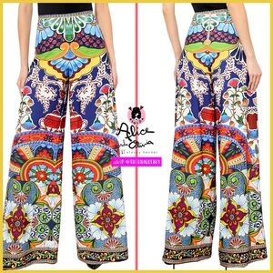 Alice + Olivia Athena Floral Multi Wide Leg Pant
